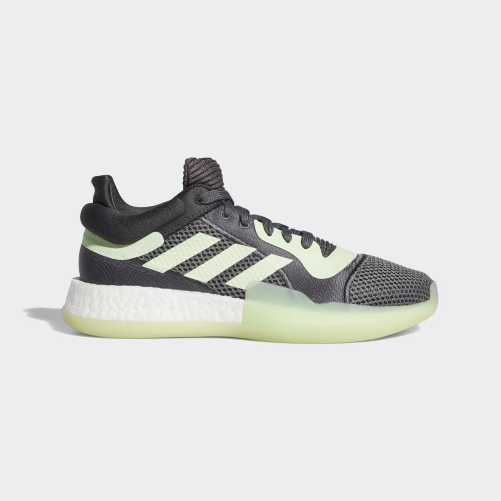 Adidas Men's Marquee Boost Low Basketball Shoes Dark Grey/Green/Grey Ireland G26214